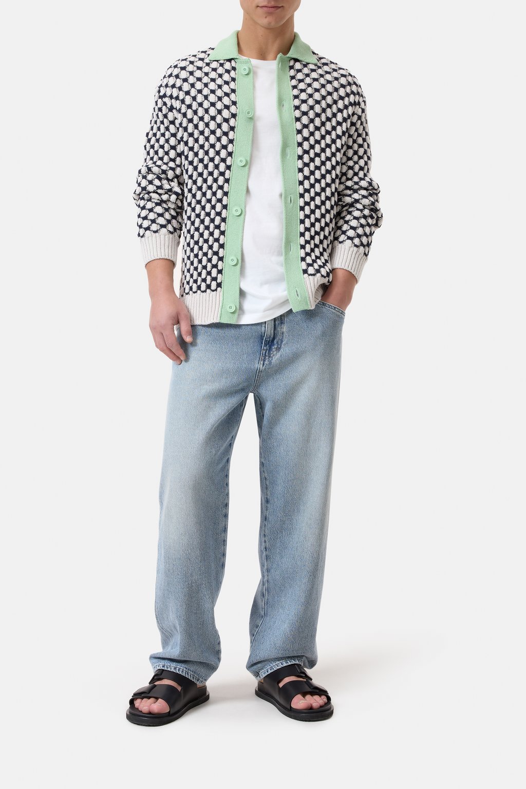 Cotton blend polo cardigan | Closed