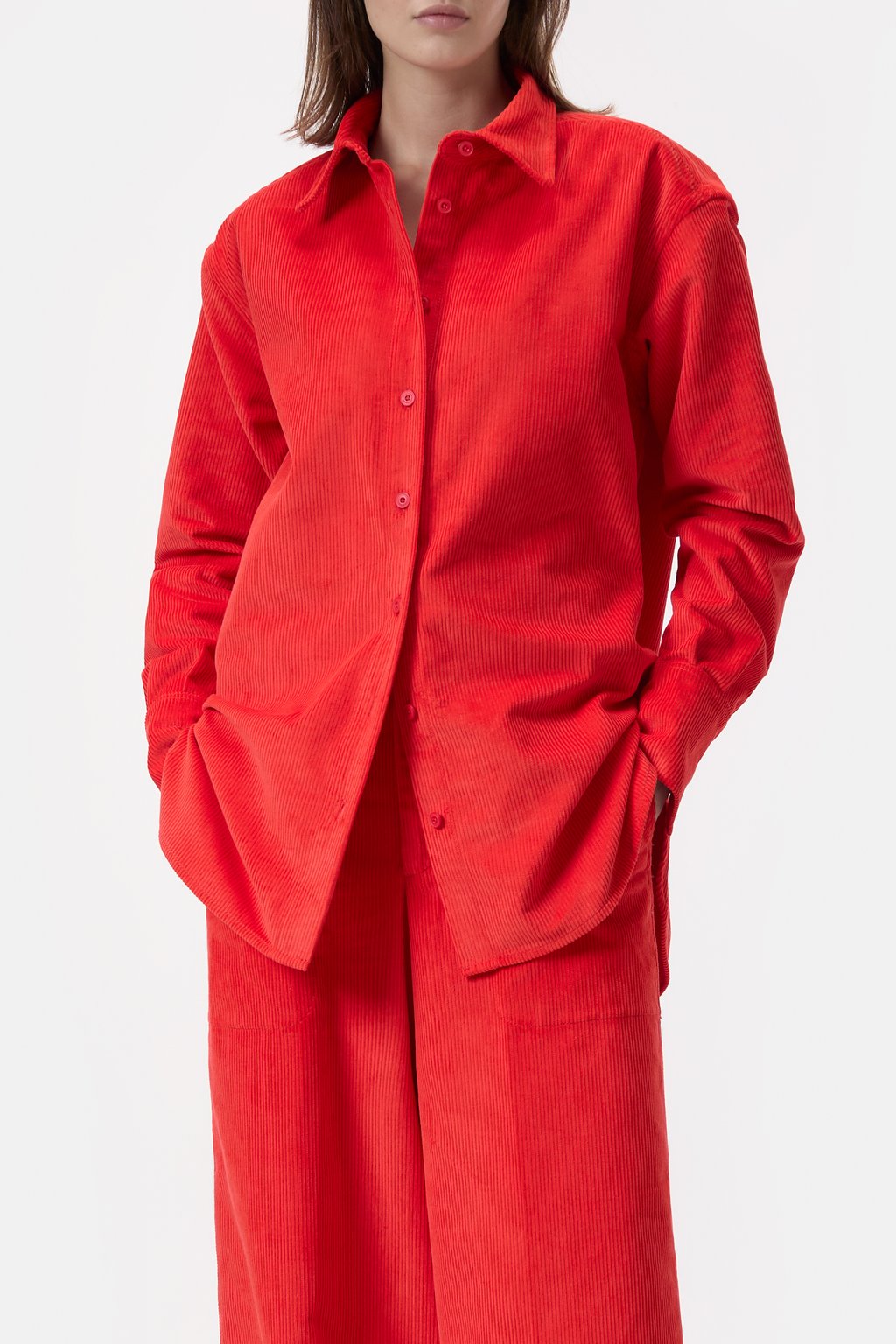 Wide corduroy shirt | Closed