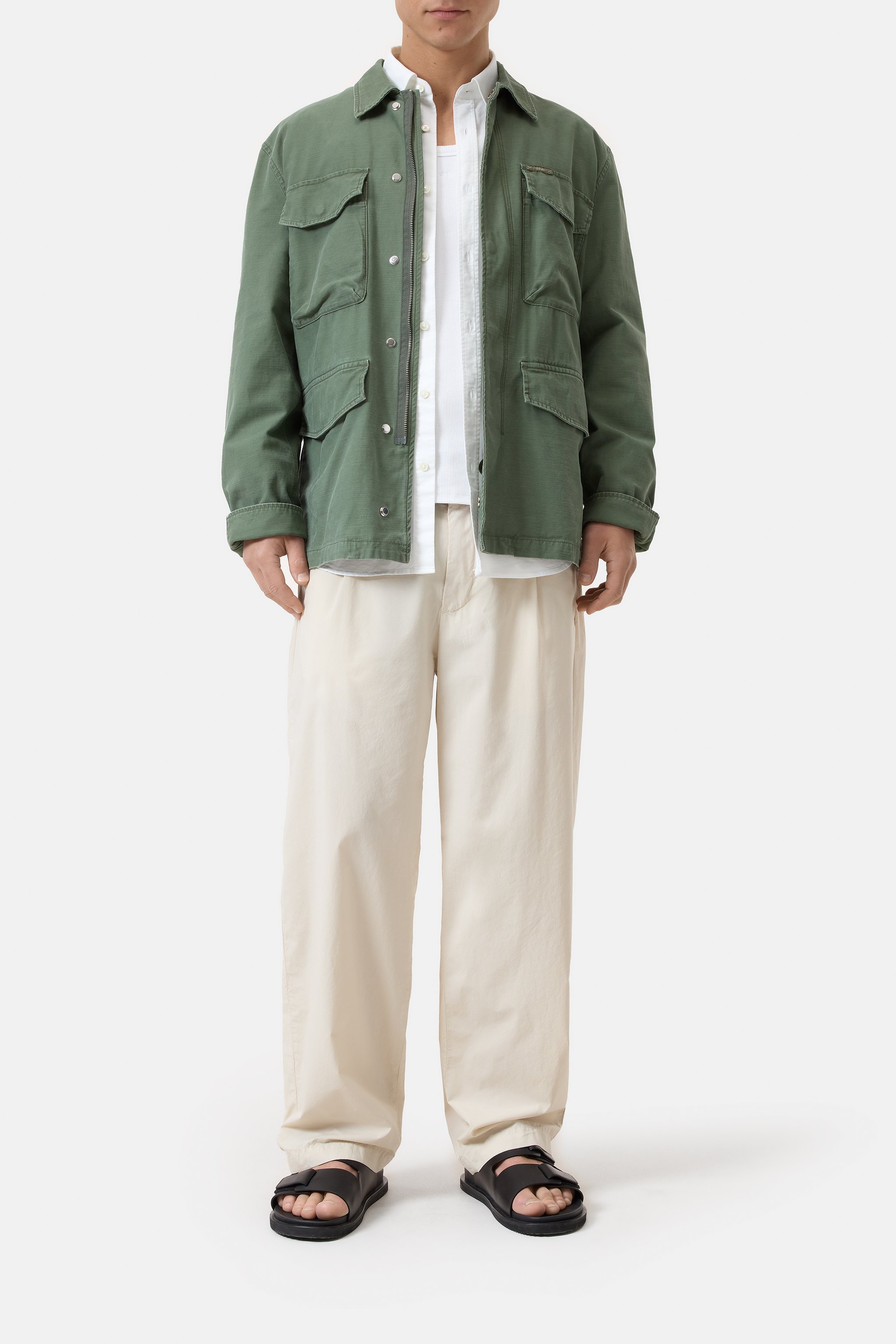 Utility jacket with embroidery | Closed