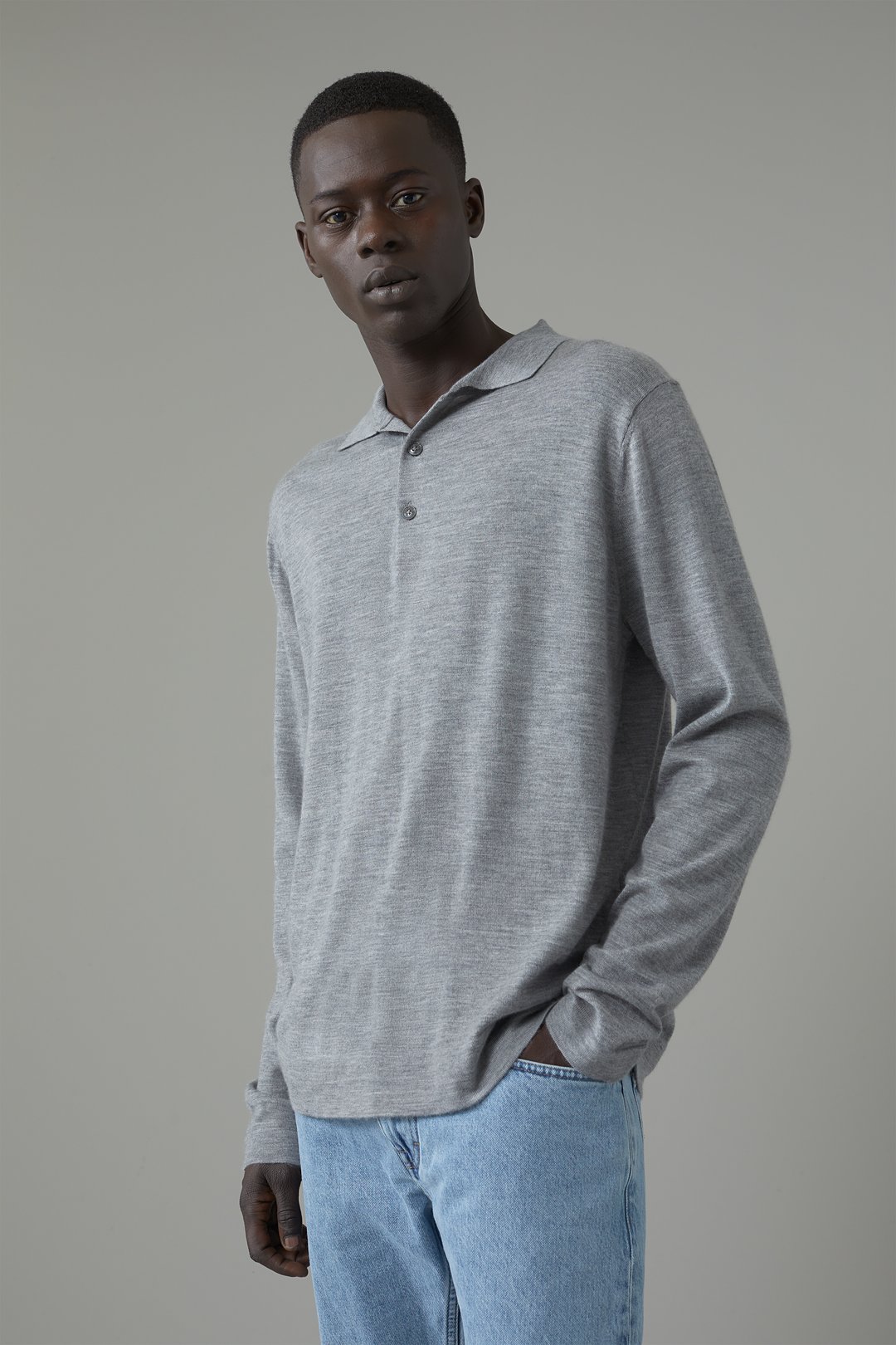polo shirt and sweater