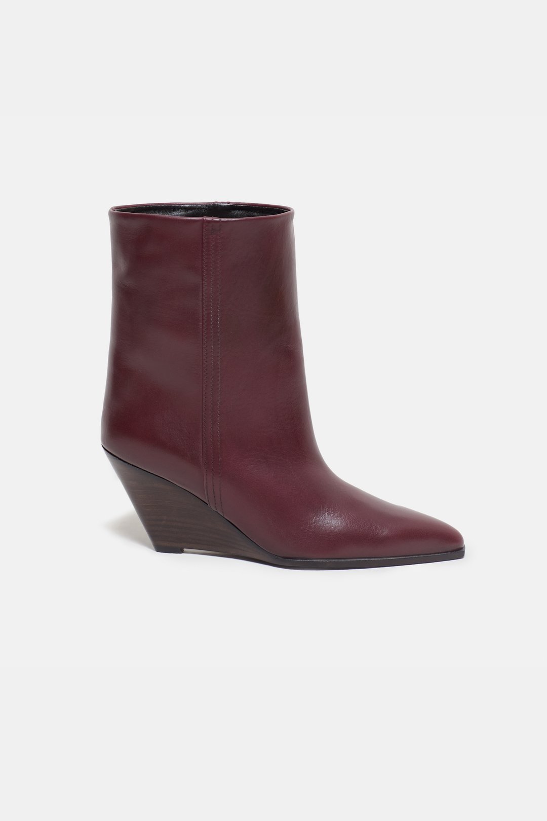 Burgundy wedge booties hotsell