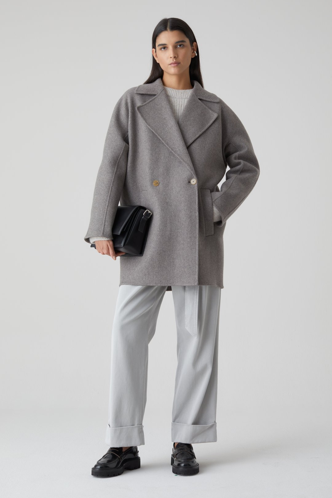Tintoretto Long coat discount 90% Gray 36                  EU WOMEN FASHION Coats NO STYLE 