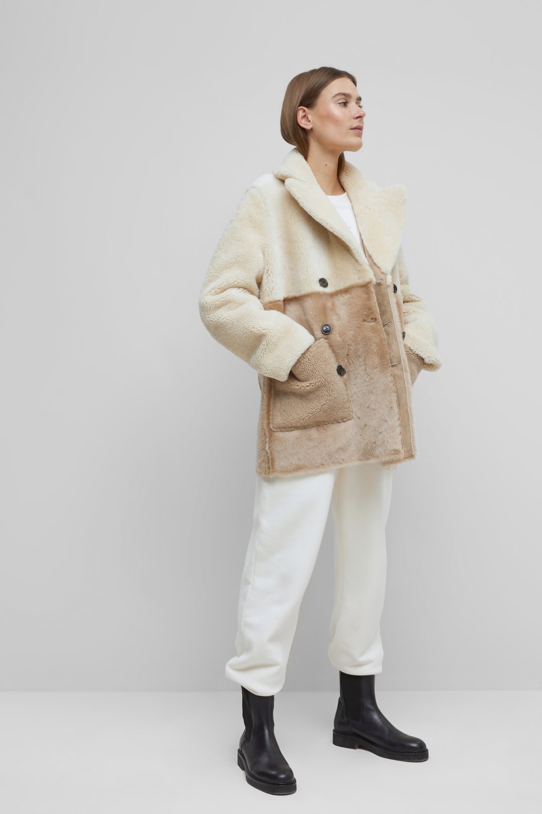 chloe reversible shearling coat