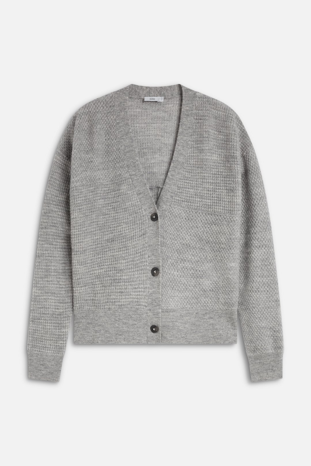 white waffle knit cardigan