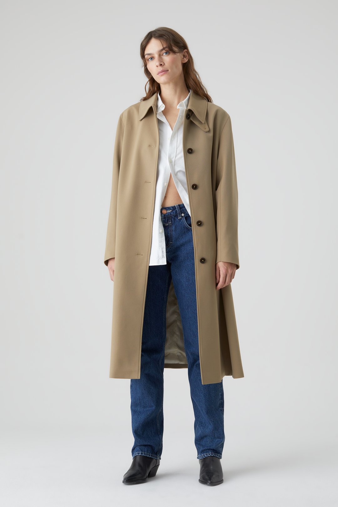 discount 98% Camaïeu Long coat Navy Blue S WOMEN FASHION Coats Cloth 