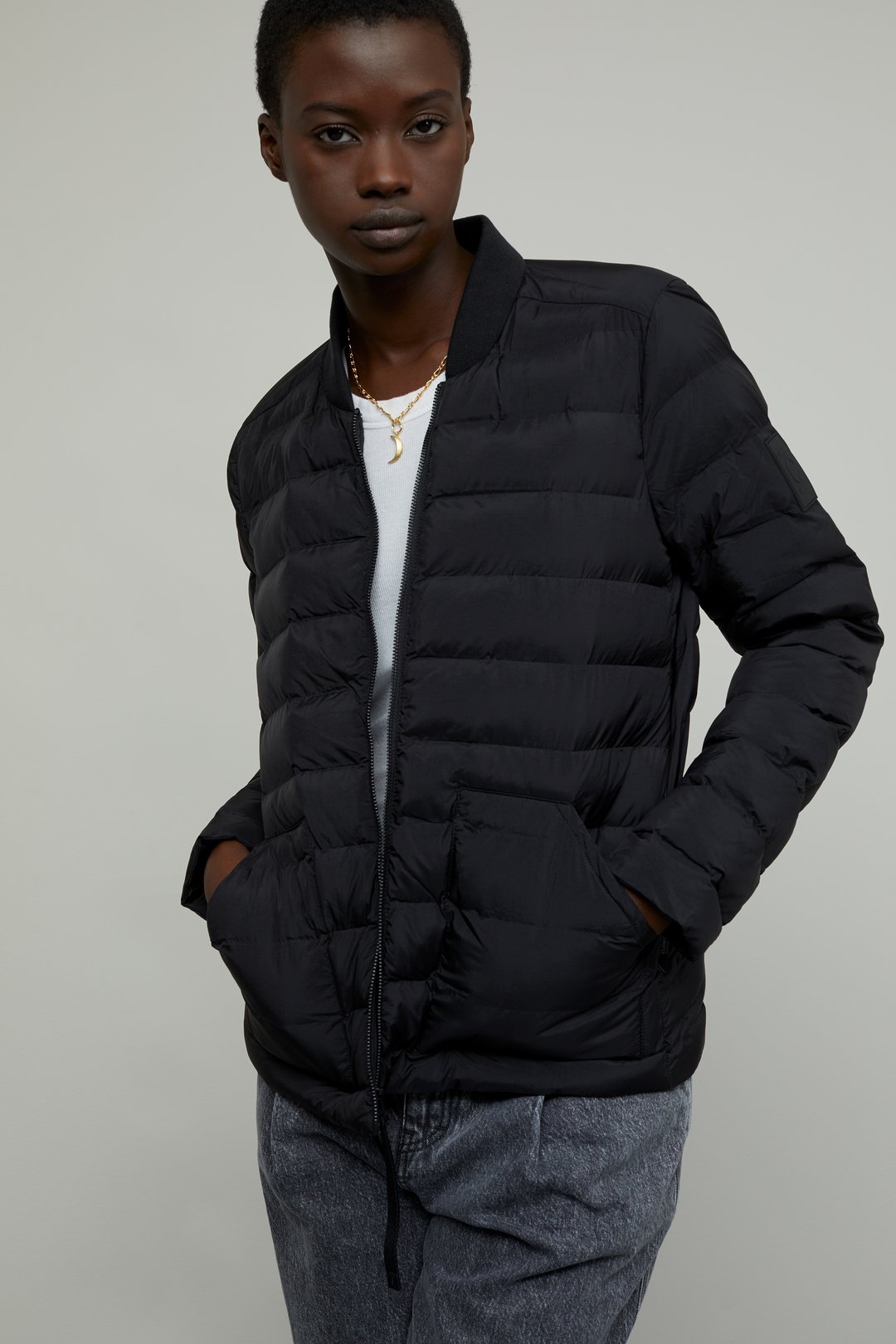 closed vegan down jacket