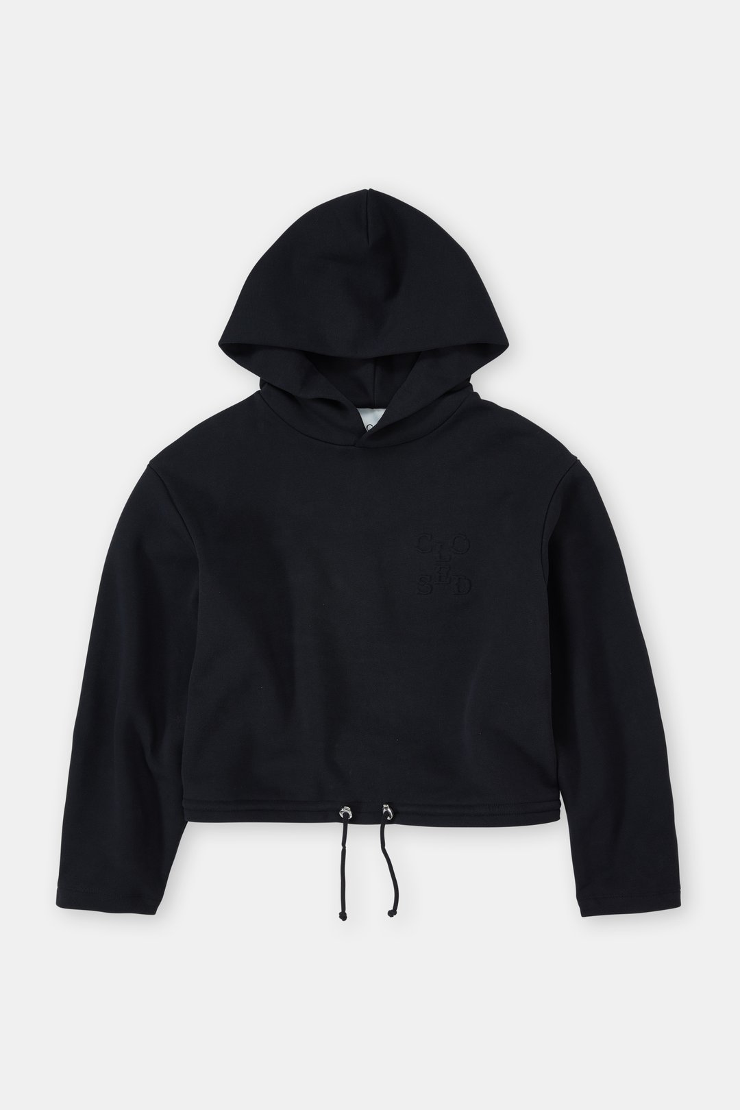 Black crop outlet top hoodie