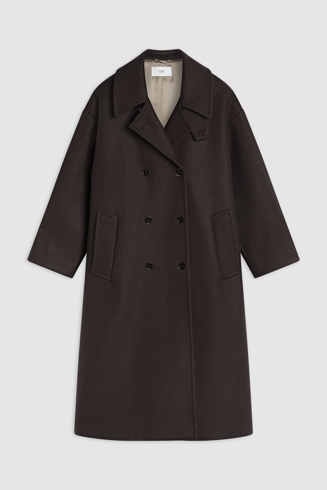 Double-breasted wool coat relaxed from Italian quality