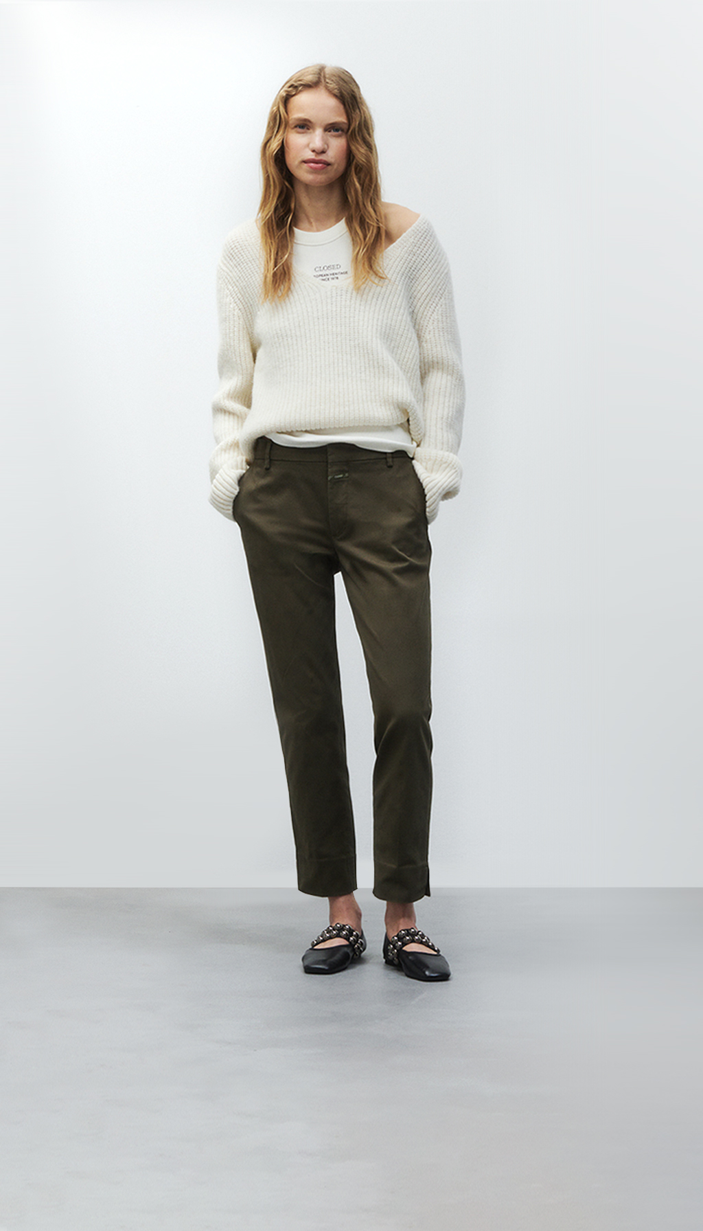 パンツ CLOSED Women Straight Pants C22734 61H 20601 Green Pants | Closed